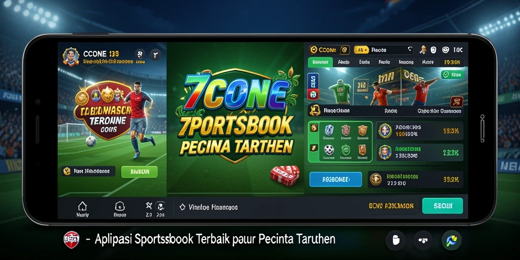 Tampilan utama aplikasi 7CONE dengan berbagai pilihan taruhan olahraga.