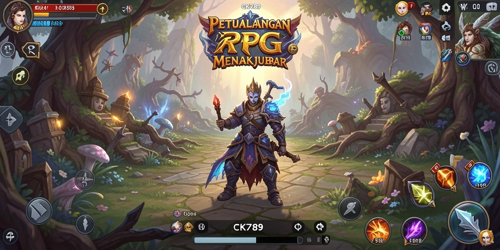 Screenshot menampilkan karakter utama dalam aksi pertarungan RPG yang seru.