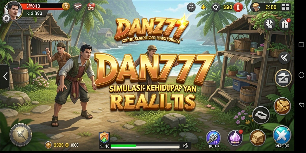 Tampilan gameplay <strong>DAN777</strong> dengan interaksi karakter yang dinamis.
