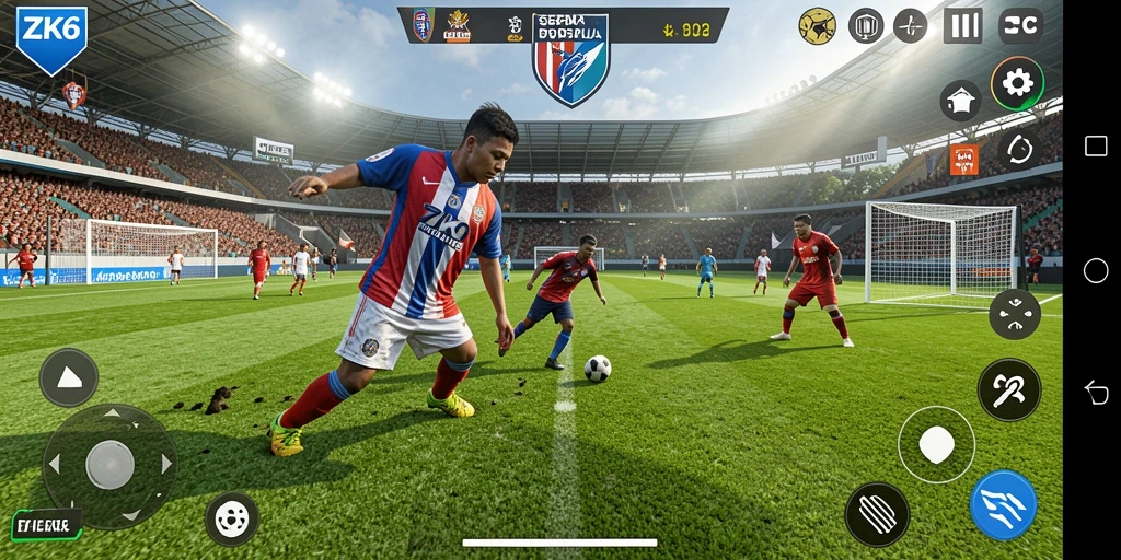 Tangkapan layar gameplay ZK6 yang menampilkan aksi seru di lapangan.